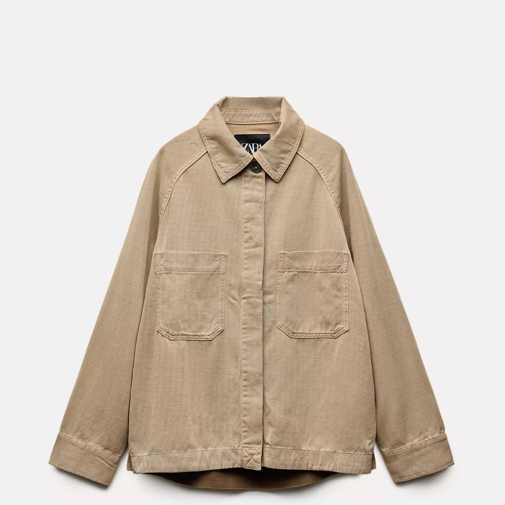 Zara Tan Button Down Shirt